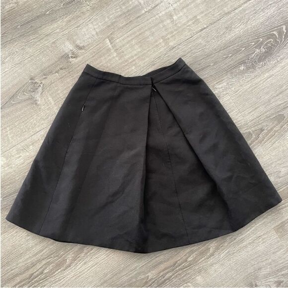 Tibi Katia Faille Pleated A-Line Black Skirt sz 6 $495 - Picture 6 of 7